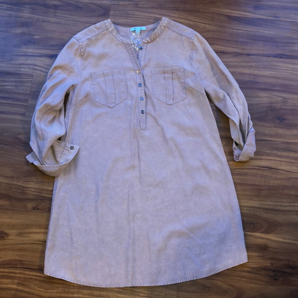 Chambray Pink Denim Dress